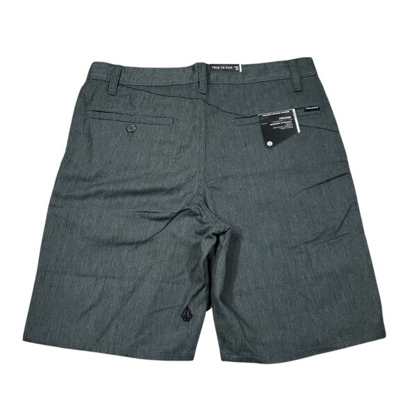 Volcom Boys Youth Frickin Chino Shorts Size 30 Gray Modern Straight Stretch - Picture 2 of 8